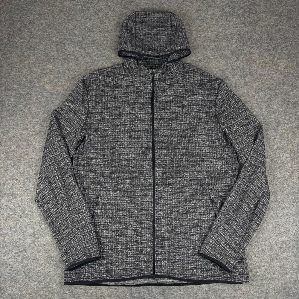 Lululemon Surge Warm Full Zip Hooded Shirt Pockets‎ Rulu M4886S Gray Mens XL